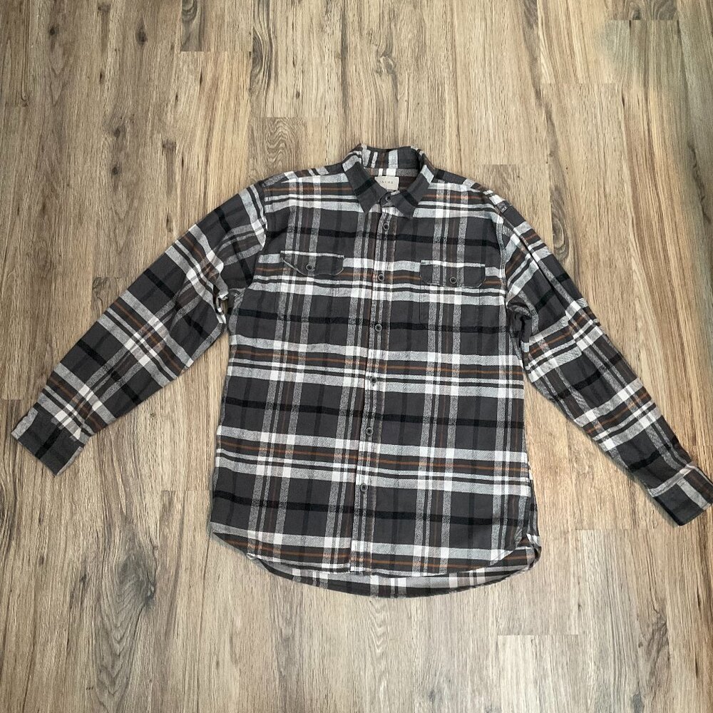 Jachs Men's Brawny Heavy Flannel Shirt Jacket Plaid Cotton Size XLT